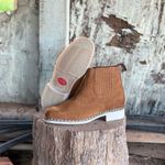 Botina Oliveira Vira Francesa Tradicional Bico Quadrado Nobuk Castor