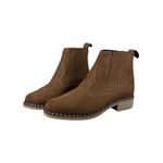 Botina Oliveira Vira Francesa Tradicional Bico Quadrado Nobuk Oliva