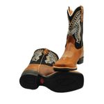 Bota 10.021 fóssil tabaco / preto nobuk 