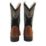 Bota 10.021 fóssil tabaco / preto nobuk 