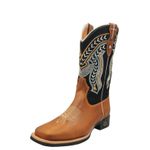 Bota 10.021 fóssil tabaco / preto nobuk 
