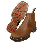 Botina Vira Francesa - Solado Jump Crazy Horse Castor 