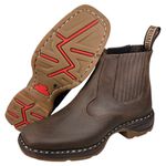 Botina Vira Francesa - Solado Jump Crazy Horse Truffle 