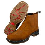 Botina Vira Francesa - Solado Jump Castor Nobuk c/ Florão