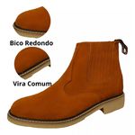 Botinas Oliveira Vira Comum Bico Redondo Nobuk Castor