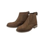 Botina Oliveira Vira Comum Bico Redondo Nobuk Oliva