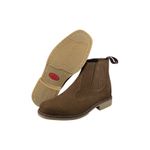 Botina Oliveira Vira Comum Bico Quadrado Nobuk Oliva