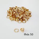 Ilhós com arruela n° 50 - Dourado (pacte 50 unidades de cada)