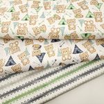 Tecido Tricoline Digital 100% algodão - Ursinhos verde