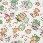 Fralda quadriculada estampada exclusiva Safari menino - (por metro)
