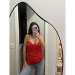 Blusa Cetim com Renda - Vermeha