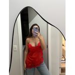 Blusa Cetim com Renda - Vermeha