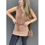 Blusa Francesca Alongada - Camel 