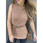 Blusa Francesca Alongada - Camel 