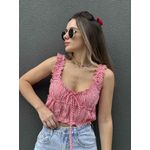 Cropped Vichy - Vermelho