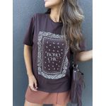 T-shirt Boho - Marrom
