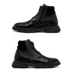 Bota Masculina Coturno BX66 em Couro - Preto