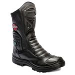 Bota Motociclista Couro Legitimo Cano Alto BOX66 Ptrto