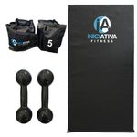 Kit de ginástica em casa - colchonete + par de caneleira 5kg + par de halter 5kg | inicativa fitness