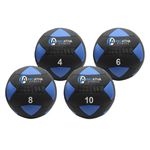 Kit 4 bolas wall ball 4kg, 6kg, 8kg e 10kg de couro