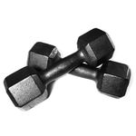 Kit de halteres sextavados pintados de 1 á 10 kg | iniciativa fitness