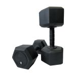 Dumbbell injetado 16kg sextavado monobloco emborrachado - unidade