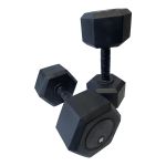 Dumbbell injetado 16kg sextavado monobloco emborrachado - unidade
