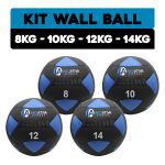 Kit 4 bolas wall ball 8kg, 10kg, 12kg e 14kg | iniciativa fitness