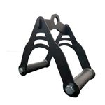 Puxador Triângulo Preto com Manopla para Musculação Cross Over e Pulley - Iniciativa Fitness
