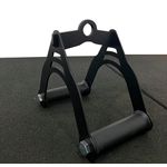 Puxador Triângulo Preto com Manopla para Musculação Cross Over e Pulley - Iniciativa Fitness