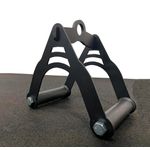 Puxador Triângulo Preto com Manopla para Musculação Cross Over e Pulley - Iniciativa Fitness