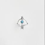 Anel flecha turquesa prata 925 