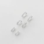 Brinco kit três pares argola com zircônias prata 925