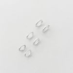 Brinco kit três pares argola lisa prata 925
