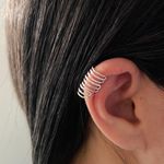 Piercing fake grande vazado listras prata 925