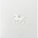 Pingente cavalo grande liso prata 925 