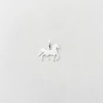 Pingente cavalo pequeno liso cheio prata 925 
