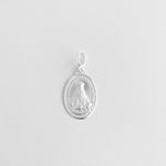 Pingente medalha oval grande Nossa Senhora Aparecida prata 925 
