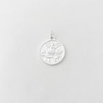 Pingente medalha São Miguel Arcanjo dupla face prata 925