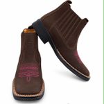 Botina Texana Brahman Boots Café com Rosa