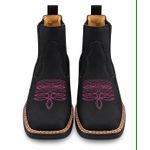 Botina Texana Brahman Boots Preta com Rosa