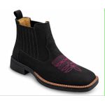 Botina Texana Brahman Boots Preta com Rosa