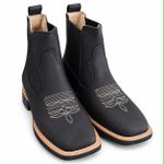 Botina Texana Brahman Boots Vira Francesa Preta
