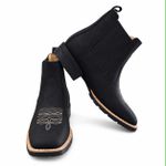 Botina Texana Brahman Boots Vira Francesa Preta