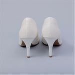 Scarpin Branco Salto Fino Bebece - Croco