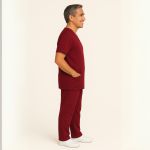Camisa Scrub Marsala Masculina Enfermagem Privativo Pijama
