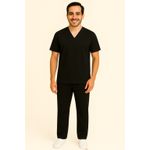 Calça Preta Gabardine Masculina - Pijama Cirúrgico Scrub