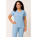 Camisa Scrub Pijama Cirúrgico Azul Bebe Gabardine