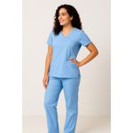 Camisa Scrub Pijama Cirúrgico Azul Bebe Gabardine