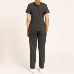 Camisa Scrub Pijama Cirúrgico Cinza Chumbo Gabardine